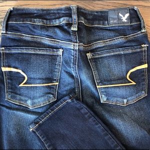 AEO Super Stretch Dark Wash Skinny Jeans (Short)